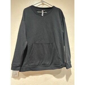 Mondetta Mens XL Black Fleece Crewneck Sweatshirt Kangaroo Pocket